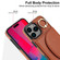 iPhone 16 Pro Max YM007 Ring Holder Card Bag Skin Feel Phone Case - Brown