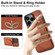 iPhone 16 Pro Max YM007 Ring Holder Card Bag Skin Feel Phone Case - Brown