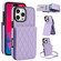 iPhone 16 Pro Max YM015 Crossbody Rhombic Card Bag RFID Phone Case - Light Purple