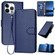 iPhone 16 Pro Max YX0070 Carbon Fiber Buckle Leather Phone Case with Lanyard - Royal Blue