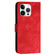 iPhone 16 Pro Max YX0080 Grid Butterfly Embossed Pattern Flip Leather Phone Case with Lanyard - Red
