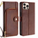 iPhone 16 Pro Max Zipper Bag Leather Phone Case - Brown
