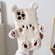 iPhone 16 Pro 3D Smiling Little Bear Plush Phone Case - White