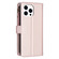 iPhone 16 Pro 9 Card Slots Zipper Wallet Leather Flip Phone Case - Rose Gold