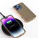 iPhone 16 Pro ABEEL Electroplating Frame Genuine Leather Litchi Texture Phone Case - Grey