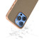 iPhone 16 Pro ABEEL Electroplating Frame Genuine Leather Litchi Texture Phone Case - Grey