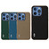 iPhone 16 Pro ABEEL Electroplating Frame Genuine Leather Litchi Texture Phone Case - Grey