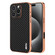 iPhone 16 Pro AZNS Electroplated Edge Carbon Fiber Texture Phone Case - Black