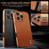 iPhone 16 Pro AZNS Electroplated Edge Carbon Fiber Texture Phone Case - Brown