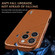 iPhone 16 Pro AZNS Electroplated Edge Carbon Fiber Texture Phone Case - Brown