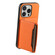 iPhone 16 Pro Calf Texture Card Bag Design Full Coverage Phone Case - Orange