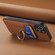 iPhone 16 Pro Carbon Fiber Card Wallet Ring Phone Case - Brown