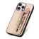 iPhone 16 Pro Carbon Fiber Horizontal Flip Zipper Wallet Phone Case - Khaki
