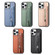 iPhone 16 Pro Carbon Fiber Horizontal Flip Zipper Wallet Phone Case - Khaki