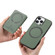 iPhone 16 Pro Carbon Fiber MagSafe Vertical Flip Card Bag Phone Case - Green