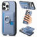 iPhone 16 Pro Carbon Fiber Ring Side Insert Card Bag MagSafe Phone Case - Blue