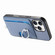 iPhone 16 Pro Carbon Fiber Ring Side Insert Card Bag MagSafe Phone Case - Blue