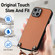 iPhone 16 Pro Carbon Fiber Texture Leather Back Phone Case with Crossbody Strap - Brown