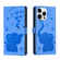 iPhone 16 Pro Cartoon Elephant Embossed Leather Phone Case - Blue