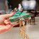 iPhone 16 Pro Charm Eye Electroplating Metal Holder Phone Case with Lanyard - Blue
