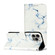 iPhone 16 Pro Colored Drawing Marble Pattern Leather Phone Case - White Marble