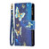 iPhone 16 Pro Colored Drawing Pattern Zipper Phone Leather Case - Gold Butterfly