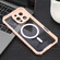 iPhone 16 Pro Colorful Two-Color Lens Film MagSafe Magnetic Horn Acrylic+TPU Case - Pink