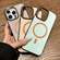 iPhone 16 Pro Contrast Color Imitation Wood Texture MagSafe Phone Case - Sky Blue