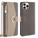 iPhone 16 Pro Crossbody Litchi Texture Leather Phone Case - Grey