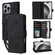 iPhone 16 Pro Crossbody Multi-card Slot Wallet Zipper Leather Phone Case - Black