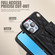 iPhone 16 Pro Crossbody Rhombic Horizontal Wallet Leather Phone Case - Black