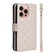 iPhone 16 Pro Crossbody Rhombic Zipper Tower Buckle Leather Phone Case with Lanyard - Beige