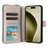 iPhone 16 Pro Crossbody Rhombic Zipper Tower Buckle Leather Phone Case with Lanyard - Beige