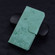 iPhone 16 Pro Cute Cat Embossed Leather Phone Case - Green