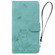 iPhone 16 Pro Cute Cat Embossed Leather Phone Case - Green