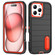 iPhone 16 Pro Defender Gen2 Rugged PC + Silicone Phone Case with Holder - Black+Orange