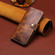 iPhone 16 Pro Denior B01 Oil Wax Cowhide Magnetic Button Genuine Leather Case - Brown