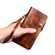 iPhone 16 Pro Denior B01 Oil Wax Cowhide Magnetic Button Genuine Leather Case - Brown