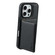 iPhone 16 Pro Denior Carbon Fiber Texture Leather Card Bag MagSafe Phone Case - Black