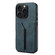 iPhone 16 Pro Denior D07 DV Elastic Card Slot PU Back Cover Phone Case - Blue