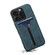 iPhone 16 Pro Denior D07 DV Elastic Card Slot PU Back Cover Phone Case - Blue