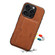 iPhone 16 Pro Denior D08 PU Single Card Slot Holder Phone Case - Brown
