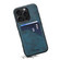 iPhone 16 Pro Denior D09 PU Dual Card Slot Back Cover Phone Case - Blue