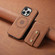iPhone 16 Pro Denior D14 NK Retro Pattern MagSafe Magnetic Card Holder Leather Phone Case - Brown