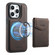 iPhone 16 Pro Denior D20 Skin Feel MagSafe Holder Detachable Card Slot Phone Case - Brown