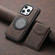 iPhone 16 Pro Denior D20 Skin Feel MagSafe Holder Detachable Card Slot Phone Case - Brown