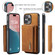iPhone 16 Pro DG.MING M1 Series 3-Fold Multi Card Wallet Leather Phone Case - Brown