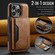 iPhone 16 Pro DG.MING MAGKING-K2 Series MagSafe RFID Card Bag Detachable Phone Case - Brown