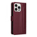 iPhone 16 Pro Diamond Lattice Leather Flip Phone Case - Wine Red
