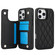 iPhone 16 Pro Double Buckle Rhombic PU Leather Phone Case - Black